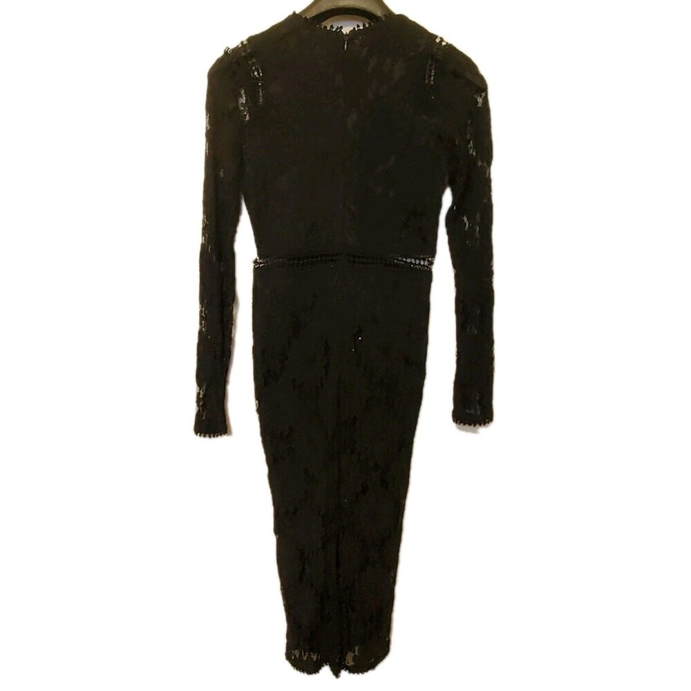 Pretty Little Thing Dress Sz 6 Black Lace Bodycon Whimsigoth Fairy Dark Romantic - Picture 8 of 8